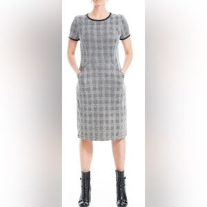 EUC Max Studio Women's Short Sleeve Glen Plaid Dress Size Small
